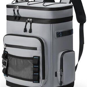 Waterproof Insulated Backpack Insulated Leakproof Thermal Cooler(Gray 30L)